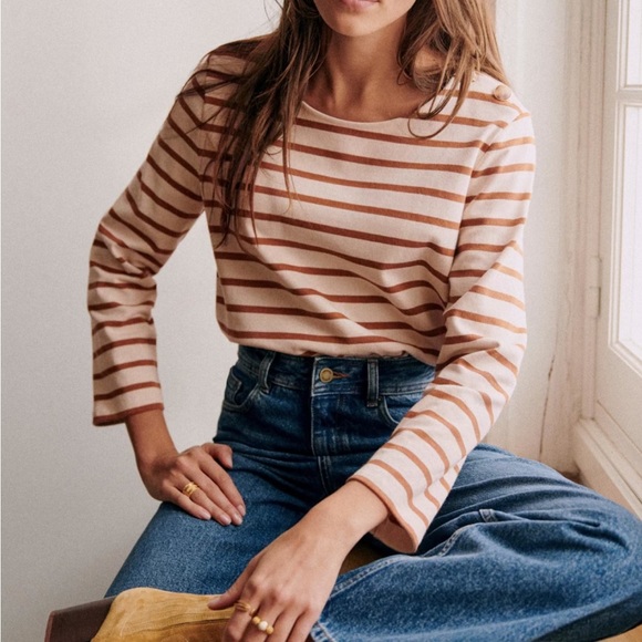 Sézane stripe top with button detail - Picture 4 of 6